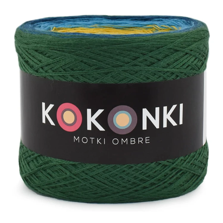 KOKONEK Merino 671 Sylwia - Malachit/petrol II/turkus/złoty/limetka/nude