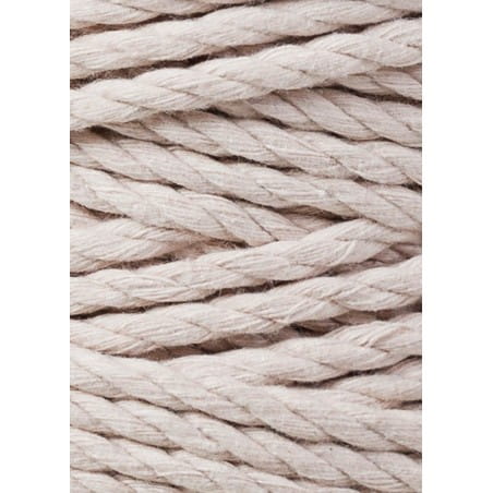 Sznurek skręcany 3-żyłowy bawełniany Bobbiny 3ply Macrame Rope / Cielisty / Nude / 5mm / 100m