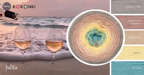 KOKONEK Merino 673 Julita - Cappuccino/zgaszona morela/ciepły beż/żółty/patyna