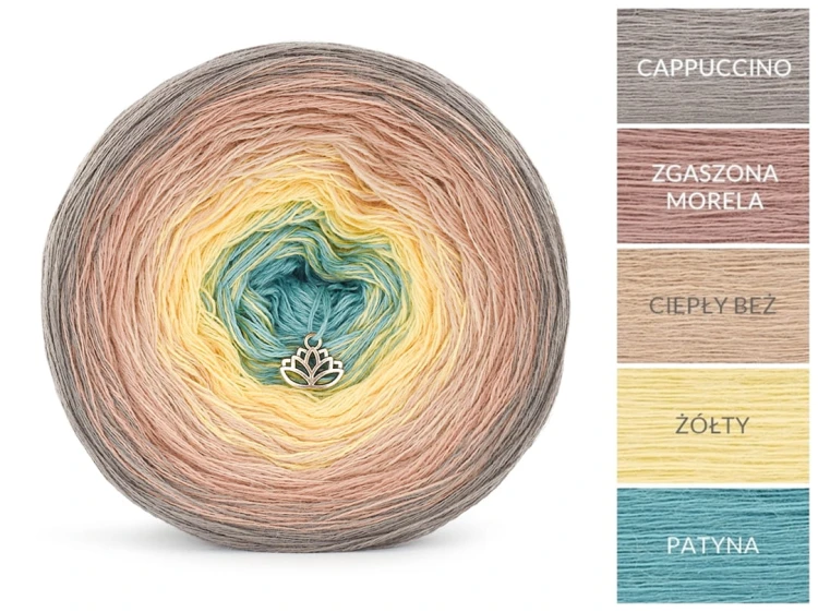 KOKONEK Merino 673 Julita - Cappuccino/zgaszona morela/ciepły beż/żółty/patyna