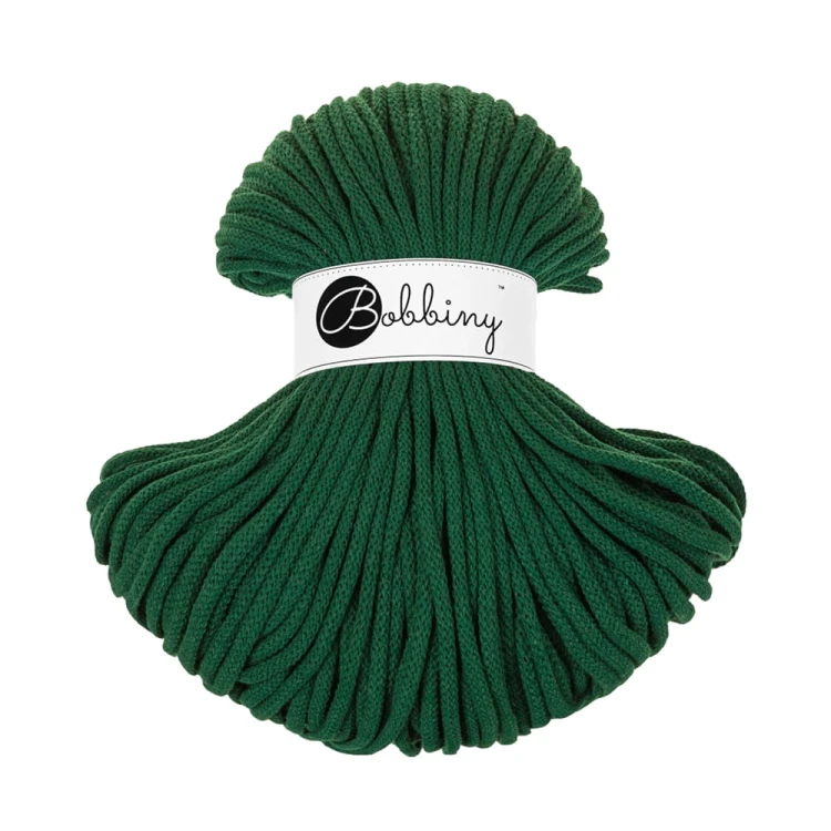 Sznurek pleciony bawełniany Bobbiny Premium / Leśny / Pine Green / 5mm / 100m