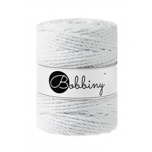Sznurek skręcany 3-żyłowy bawełniany Bobbiny 3ply Macrame Rope / Biały / White / 5mm / 100m