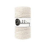 Sznurek skręcany 3-żyłowy bawełniany Bobbiny 3ply Macrame Rope / Naturalne Złoto / Golden Natural / 3mm / 100m + złoty LUREX