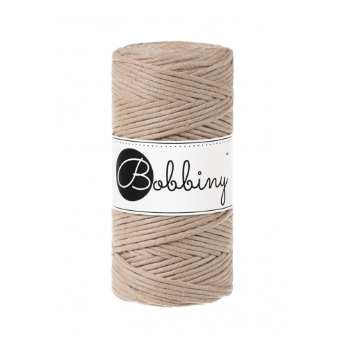 Sznurek skręcany bawełniany Bobbiny Macrame Cord / Piaskowy / Sand / 3mm / 100m