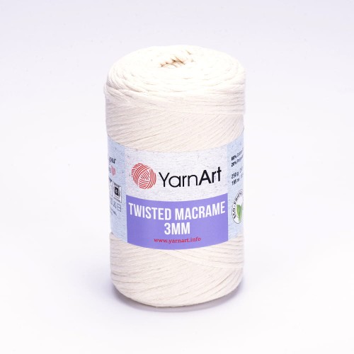 Sznurek YarnArt Twisted Macrame 3mm 752 / krem