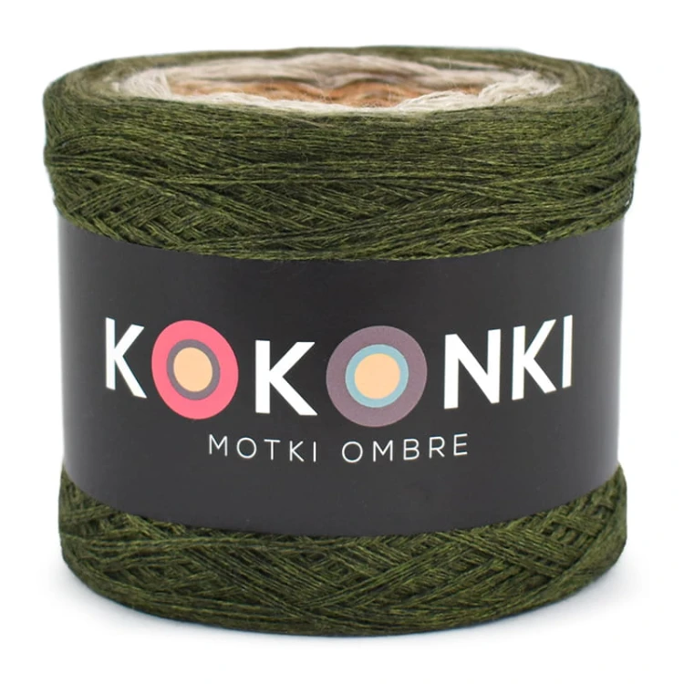 KOKONEK Merino 675 Rusty forest - Khaki melanż/khaki/safari/karmel melanż/miedź melanż