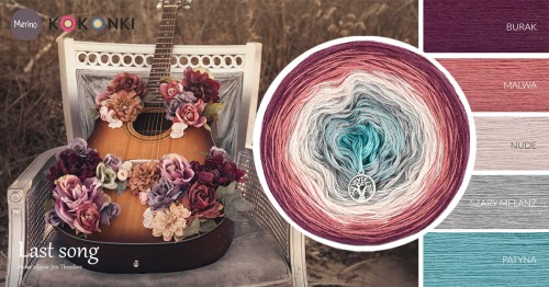 KOKONEK Merino 676 Last song - Burak/malwa/nude/szary melanż/patyna