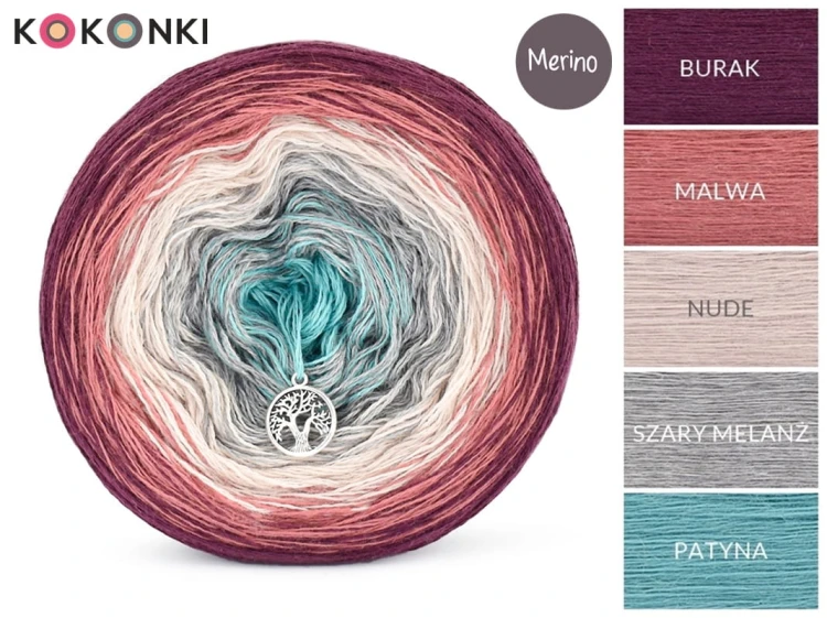KOKONEK Merino 676 Last song - Burak/malwa/nude/szary melanż/patyna