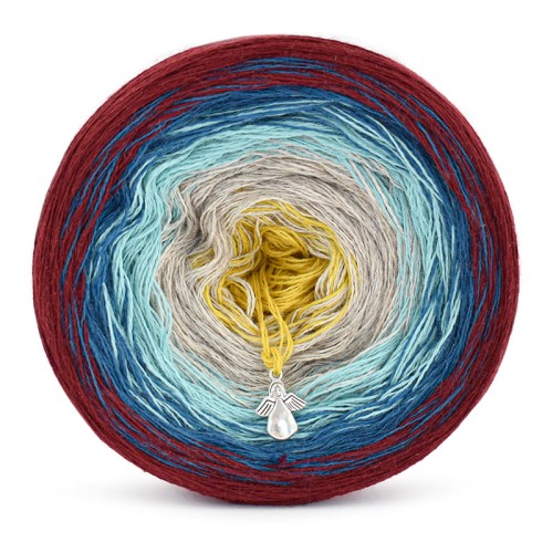 KOKONEK Merino 681 Hypnotic - Bordo/petrol II/patyna/safari/żółty