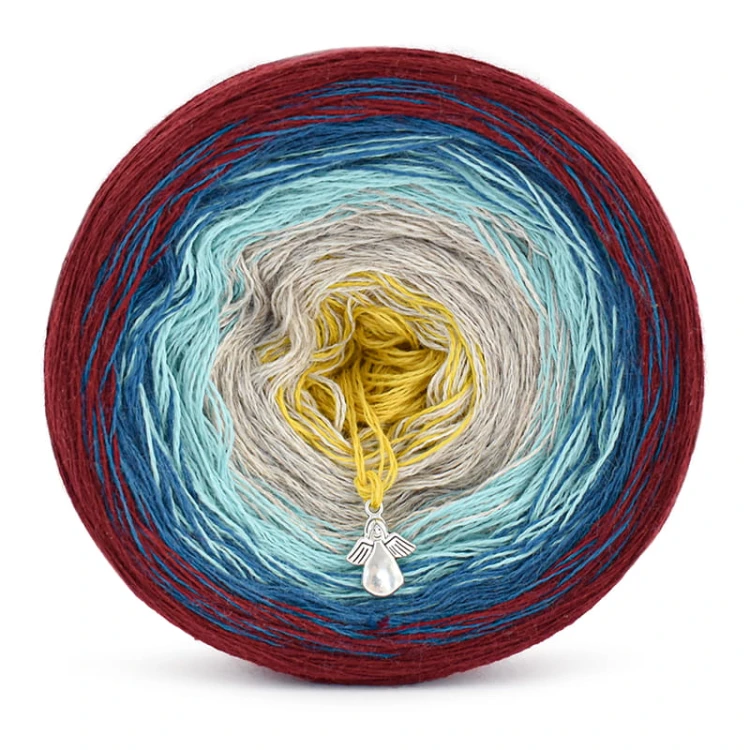KOKONEK Merino 681 Hypnotic - Bordo/petrol II/patyna/safari/żółty