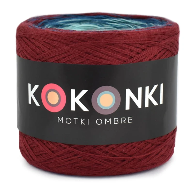 KOKONEK Merino 681 Hypnotic - Bordo/petrol II/patyna/safari/żółty