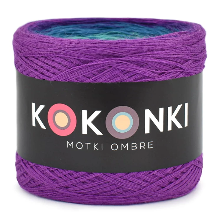 KOKONEK Merino 682 Wild plum - Ciemny cyklamen/fiolet/petrol/szmaragd/limetka