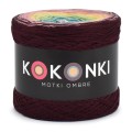 KOKONEK Merino 684 City lights - Wino melanż/morela/żółty/patyna/turkus