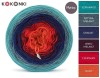 KOKONEK Merino 685 Your rose - Szmaragd/patyna melanż/granat/wino melanż/czerwień/rudy