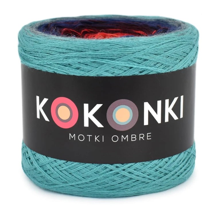 KOKONEK Merino 685 Your rose - Szmaragd/patyna melanż/granat/wino melanż/czerwień/rudy
