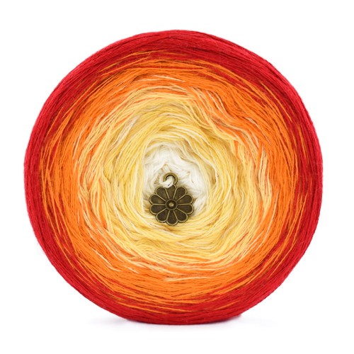 KOKONEK Merino 687 - Czerwień/pomarańcz/zółty/biel