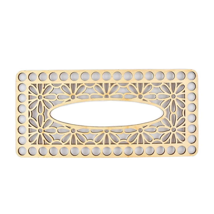 Baza wieczko do chustecznika / prostokąt / kwiatki / 10x21 cm / otwory 10 mm