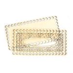Komplet baza + wieczko do chustecznika / kwiatki / prostokąt 21x10 cm / otwory 10 mm