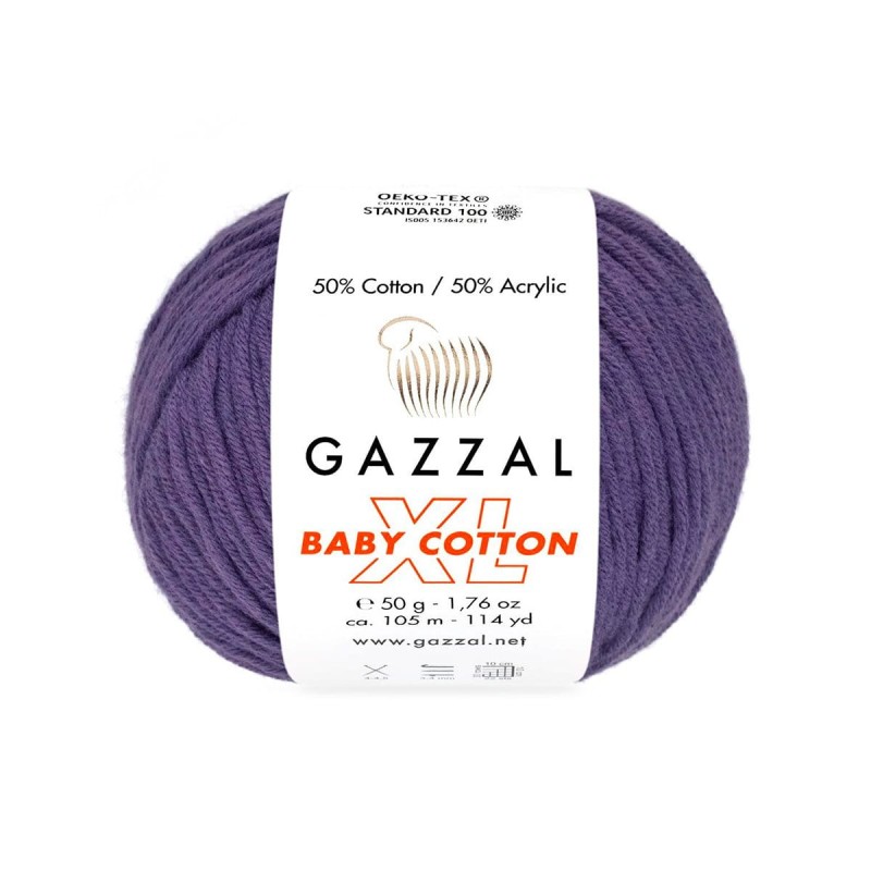 Włóczka Gazzal Baby Cotton XL 3440 - ametyst