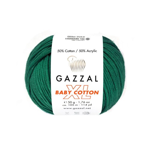 Włóczka Gazzal Baby Cotton XL 3467 - butelkowa zieleń