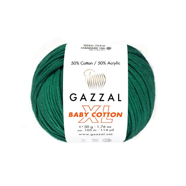 Włóczka Gazzal Baby Cotton XL 3467 - butelkowa zieleń