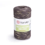 Sznurek YarnArt Twisted Macrame Lurex 3mm 769 / jasny brąz + złoto