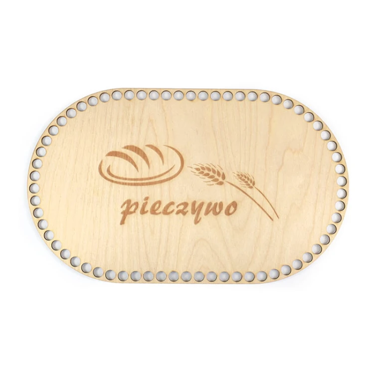 Baza dno koszyka / taca PIECZYWO / owal / 20 x 33 cm / otwory 10 mm