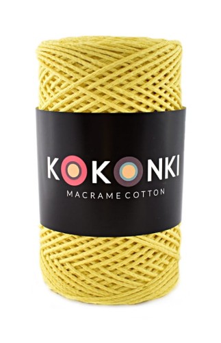 Sznurek Macrame Cotton by KOKONKI 2mm / rolka 200m / cytryna (wiązany)