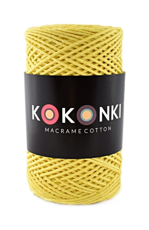 Sznurek Macrame Cotton by KOKONKI 2mm / rolka 200m / cytryna (wiązany)