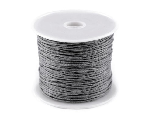 Sznurek bawełniany woskowany 1mm / 20m / szary