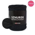 PREMIUM sznurek bawełniany by KOKONKI 5mm / rolka 100m / 590 czerń