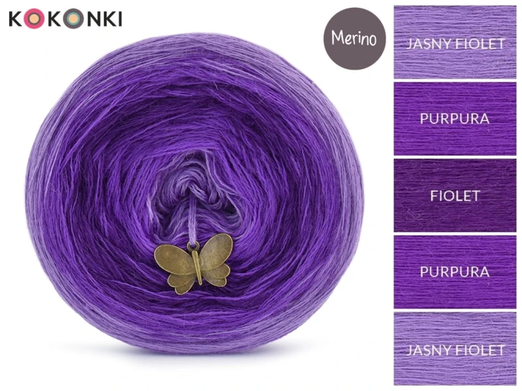 KOKONEK Merino Vest V02 - Jasny fiolet/purpura/fiolet/purpura/jasny fiolet