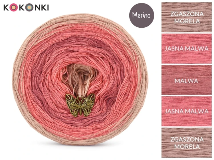 KOKONEK Merino Vest V05 - Zgaszona morela/jasna malwa/malwa/jasna malwa/zgaszona morela
