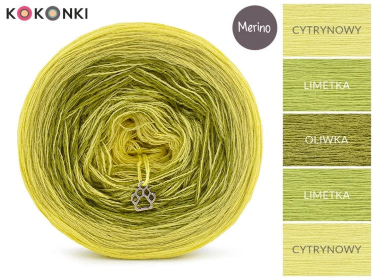 KOKONEK Merino Vest V07 - Cytrynowy/limetka/oliwka/limetka/cytrynowy