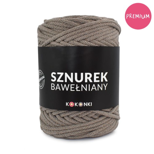 PREMIUM sznurek bawełniany by KOKONKI 5mm / rolka 100m / cappuccino