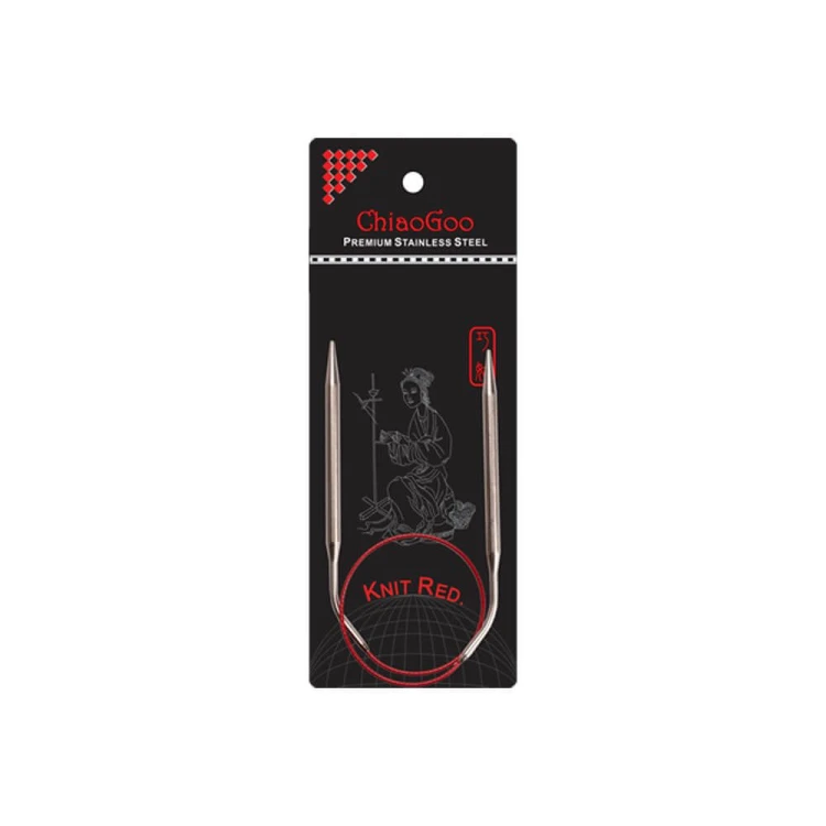 Druty z żyłką ChiaoGoo RED - metalowe / 40 cm