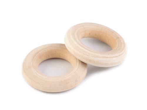Kółko drewniane do makramy/obrabiania szydełkiem 12 mm / beż/buk / 1 sztuka