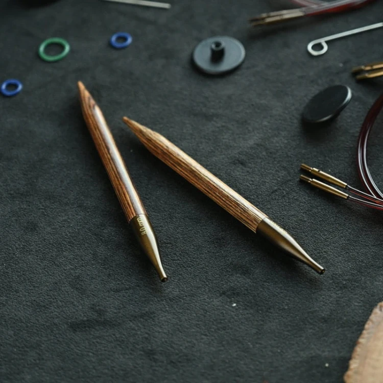 Druty (KRÓTKIE) do wymiennych żyłek KnitPro Ginger SPECIAL - drewniane