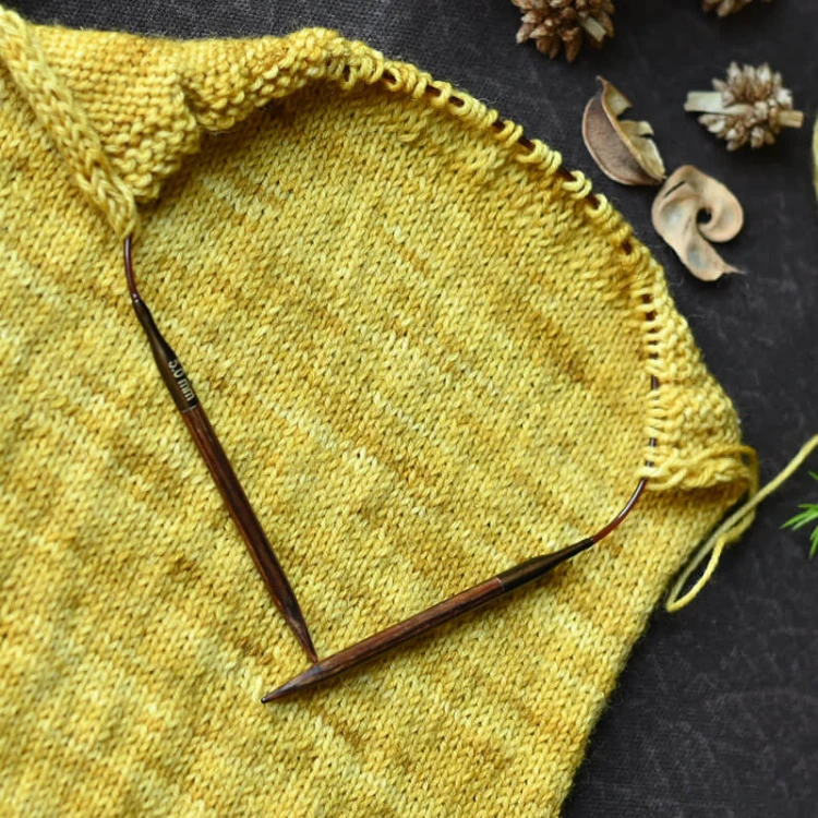 Druty z żyłką KnitPro Ginger - drewniane z akrylową żyłką
