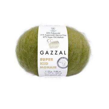 Włóczka Gazzal Super Kid Mohair 64422 / zieleń