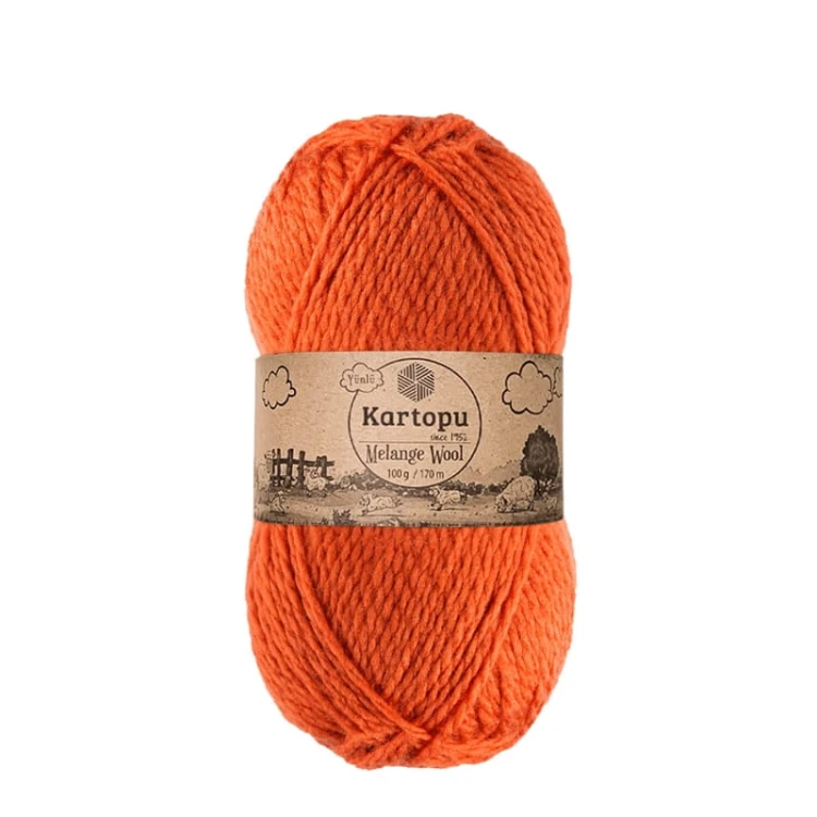 Włóczka Kartopu Melange Wool K1210 / gorąca marchewka