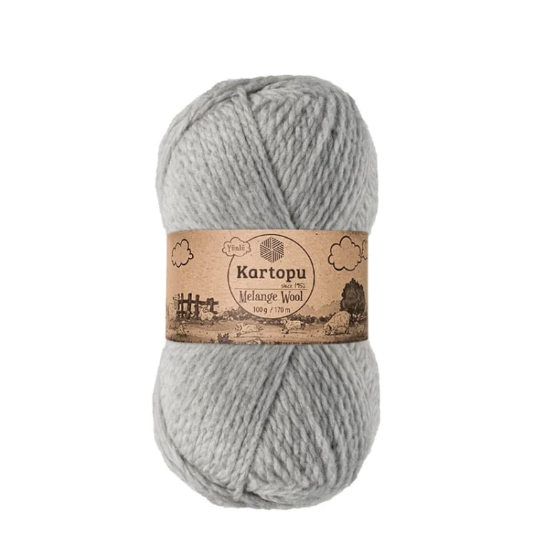 Włóczka Kartopu Melange Wool K1000 / jasny szary melanż