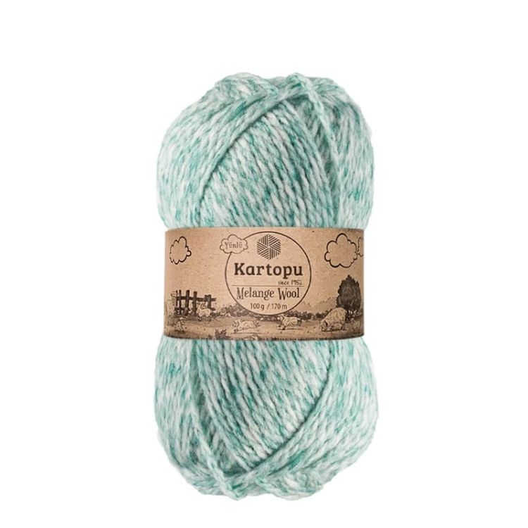 Włóczka Kartopu Melange Wool K9000 / szałwia melanż