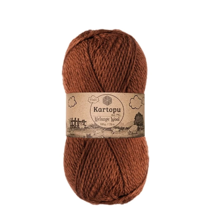 Włóczka Kartopu Melange Wool K1892 / brąz