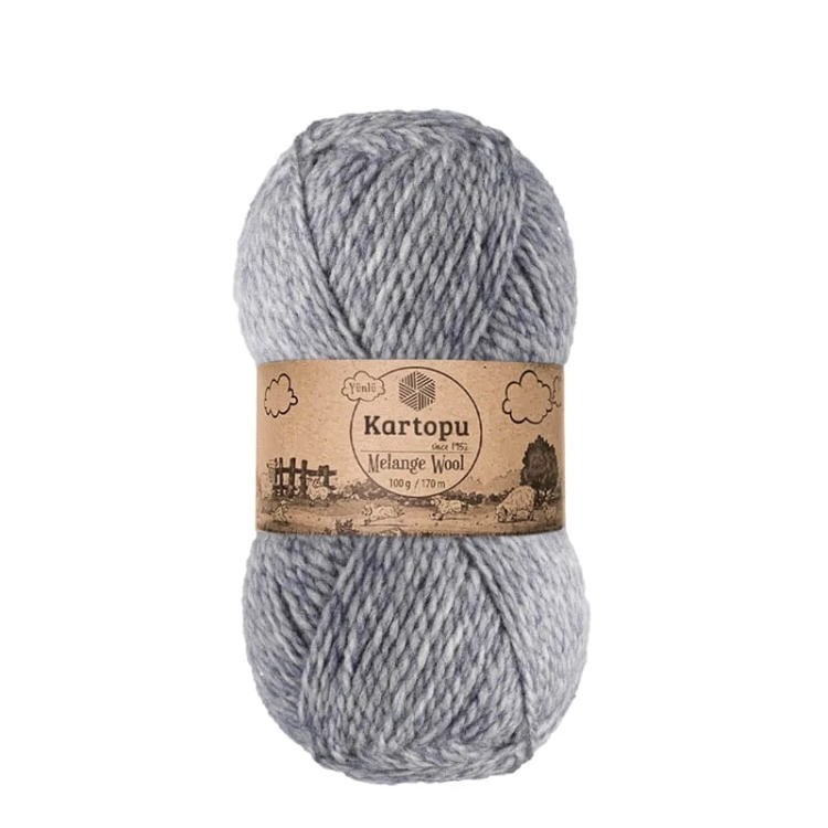 Włóczka Kartopu Melange Wool K9001 / szary melanż