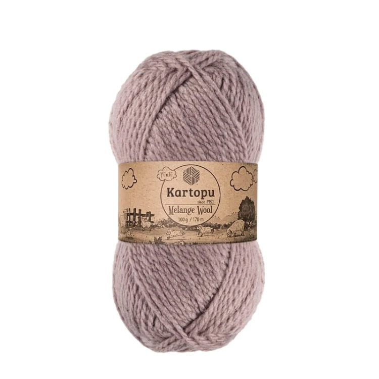 Włóczka Kartopu Melange Wool K0713 / blady fiolet