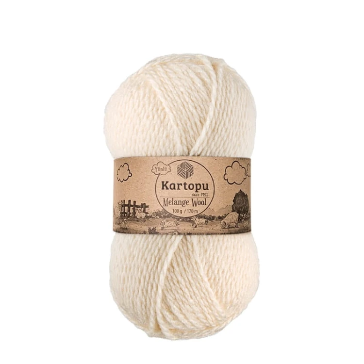 Włóczka Kartopu Melange Wool K0025 / krem