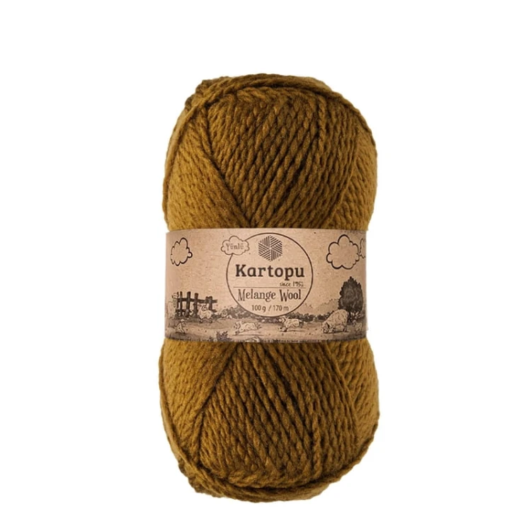 Włóczka Kartopu Melange Wool K4001 / ciemna oliwka
