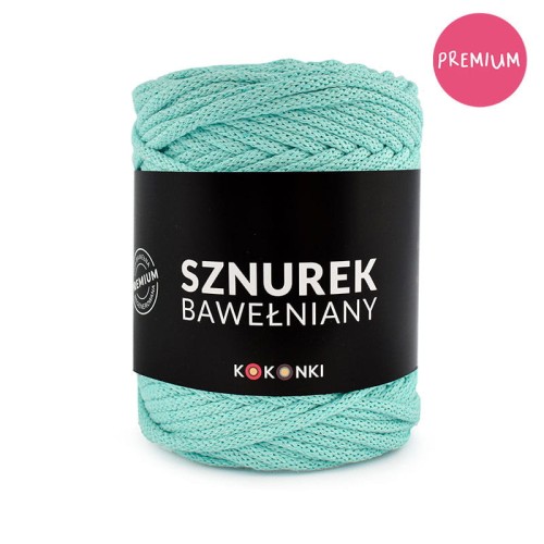 PREMIUM sznurek bawełniany by KOKONKI 5mm / rolka 100m / mięta
