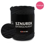 PREMIUM sznurek bawełniany by KOKONKI 5mm / rolka 100m / 589 grafit